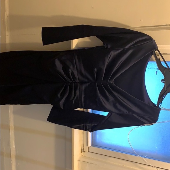 Navy satin dress - Picture 2 of 4